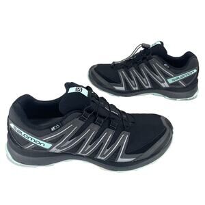Salomon XA COMP 8 Women trail Running Shoes Sz 10.5 Black/Gray Waterproof Laced